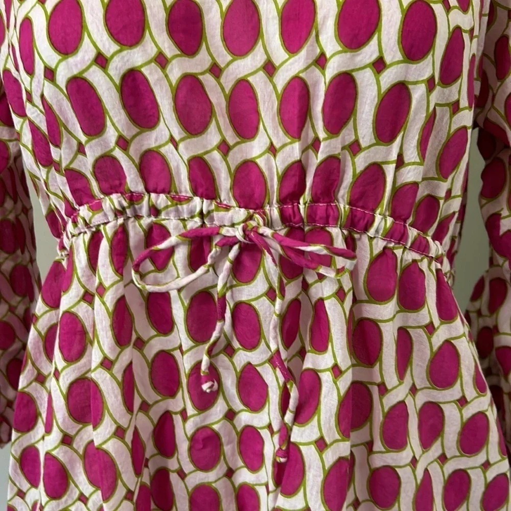 Gretchen Scott Designs Tunic Swim Coverup Dress Pink White Green Sz M - Picture 3 of 12